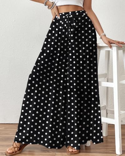 Image of Bsubseach Women Wide Leg Pants Floral Flowy Palazzo Pants