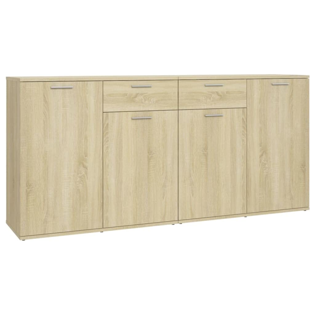 VidaXL Sideboard Betongrau Mit Glastür - Kommode Mit Stauraum Für Wohnzimmer