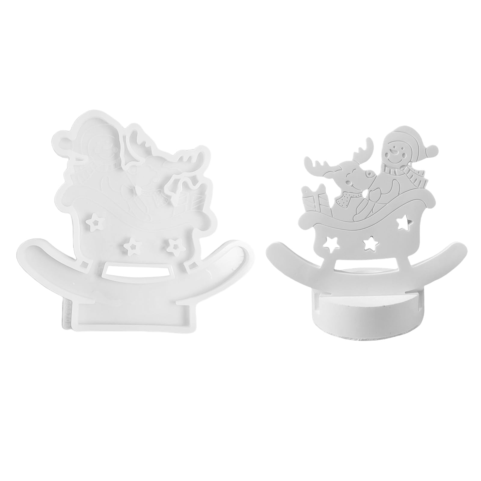 Yhplxyuus Snowman Silicone Molds Elks Holder Molds Plasters Concrete for Table Home Decorations Snowman Holder Elks Silicone