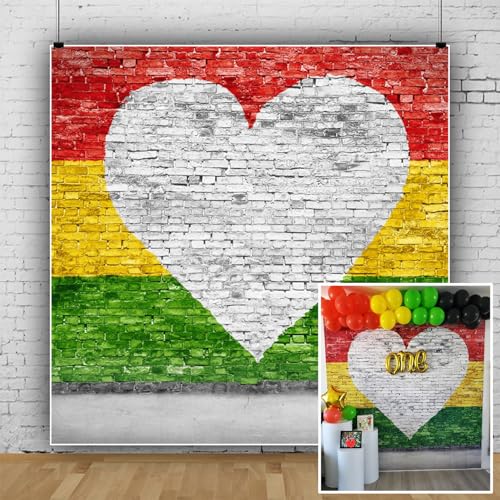 Toile de fond Love Reggae pour photobooth d'anniversaire coloré en vinyle