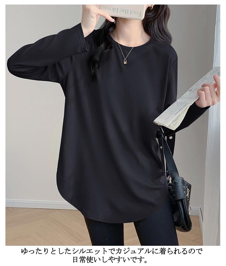 Amazon.co.jp: カットソー Tシャツ レディース 長袖 チュニック ロンT 