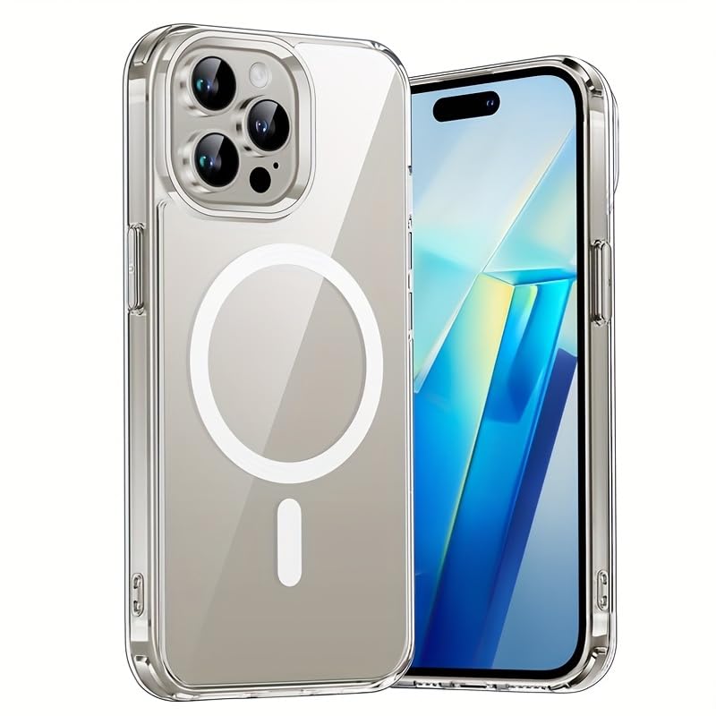 Oprimio Magnetische Hülle für iPhone 16 Pro - Transparente Handyhülle, Starker Magnet, Kratzfeste PC-Rückseite - Kompatibel mit MagSafe Zubehör