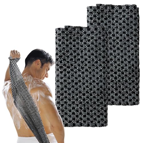 BOGCLEE Japanisches Peeling-Handtuch 2 Stücke Extra Langer Peeling-Waschlappen Rückenschrubber für Bad und Dusche Rückenschrubber für Frauen und Männer