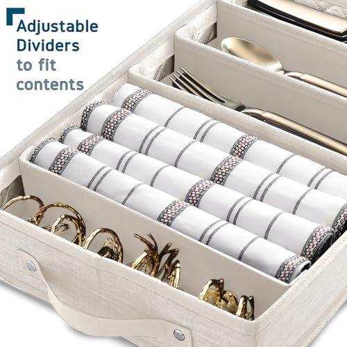 Image of Hearth & Harbor Flatware Organizer for Drawer, Silverware Storage Box
