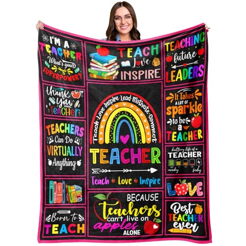 Zawqiye Best Teacher Gifts for Women Unique Teacher Appreciation Gifts Idea Teachers Day Gift for Back to School Funny Christmas Birthday Retirement Gifts for Teachers Blanket 50x60
