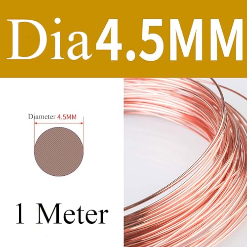 COYOUCO Copper Wire, 4/4.5/5Mm Diameter, 1M Length, Bare Solid Copper Wire for Crafting, Jewelry, Electrical, Industry,4.5mm*1m
