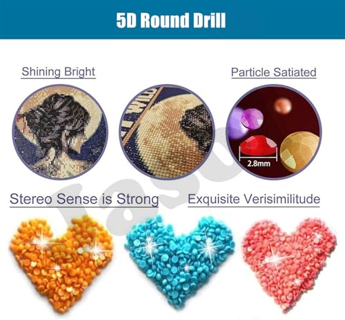 Image of Jasol Diamond Painting Kit, 40x30 Cms, Full Drill, 5D Crystals, Home Wall Decor Gift Set (Moon Water M45605)