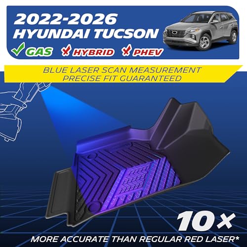 Image of Michelin Vehicle Mats for 2022-2026 Hyundai Tucson Gas (3 Piece) | Not Fit Hybrid or PHEV, All-Weather TPE Custom Fit Liner, Premier