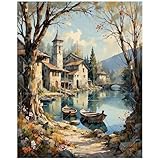 All-in-One Paint by Numbers Kit for Adults: Includes a 16x20 inch pre-printed canvas, vibrant acrylic paints, 3 brushes, easy instructions, 2 sets of hanging hooks—everything you need to start your DIY painting journey right away. High-Pigment, No-Mi...