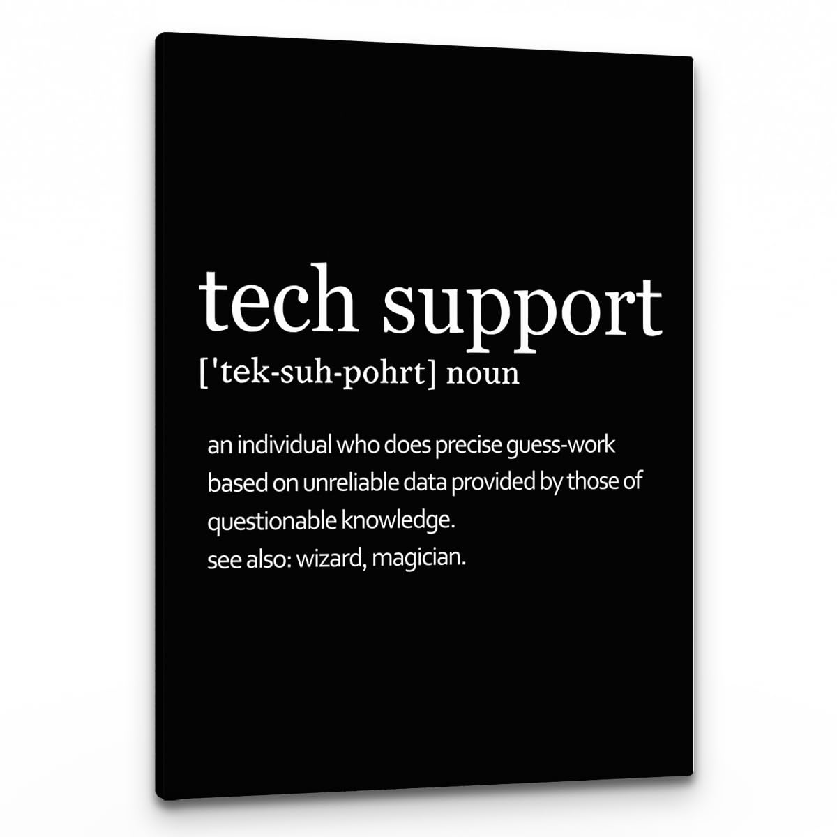 PHAMTE Tech Support Definition Wall Art, Modern Minimalist Technical Support Definition Print Framed Canvas Painting Artwork For Home Bedroom Office Living Room Workplace Decor(11x14 Inch)