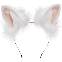 Faylay Women Plush Furry Bunny Headwear Artificial Rabbit Ear Headband Simulation