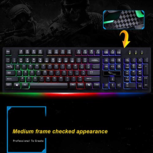 Kongqiabona-UK G20 USB Wired Mechanical Keyboard Gaming Keyboard Waterproof Suspended with led RGB Colorful Backlight For PC Computer Gamer