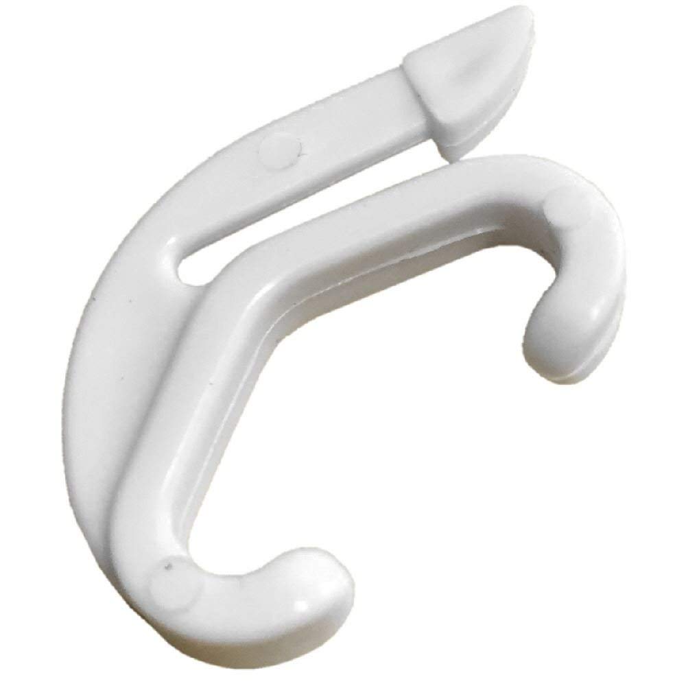 Onestopdiy.com White Curtain Rail Track Glide Glider Hooks To Fit Swish Valance ( Pack Of 30 )