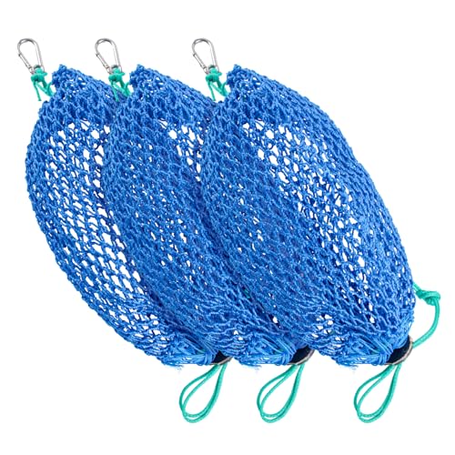 A1FISHER Mesh Bait Bags with Rubber Locker Crabbing Equipment for Crawfish Minnow Lobster Fishing Crab Traps Catfishing 3 Packs