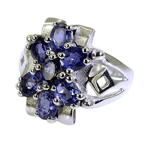 Bague iolite argent massif, bague de mère au design joaillier d'exception