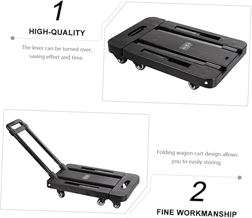Miniatura 8 de DECHOUS Carro plegable de la compra con ruedas, carrito plegable de la compra con ruedas, carrito plegable de jardín de oficina, carrito plegable al