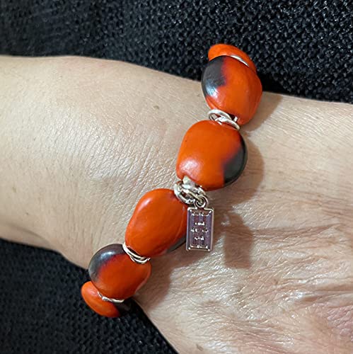 Image of EVELYN BROOKS Classic Stretchy Adjustable Beaded Bracelet for Women 6.5 inch - 7.5 inch w /Meaningful Good Luck Huayruro Seeds Beads - Great Gifts for Mom, Daughter, Sister, Aunt, Girlfriend
