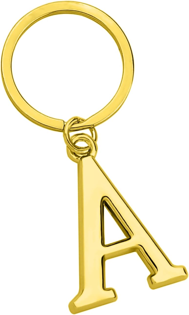 Gold initial keyring