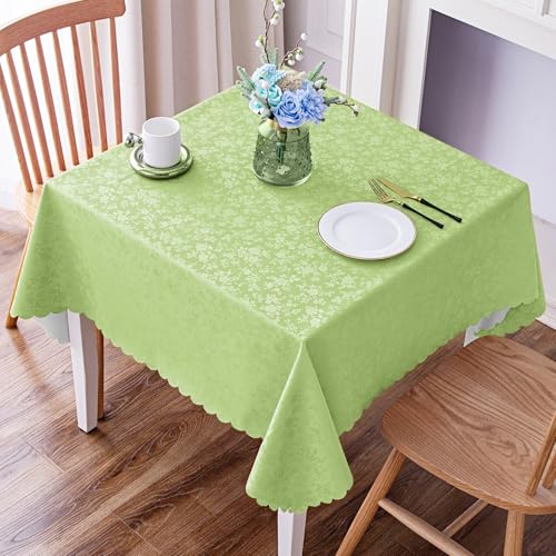 Image of Smiry Square Table Cloth, Waterproof Heavy Duty Vinyl Tablecloths, Wipeable Washable Table Cover for Kitchen and Dining Room (Sage Green, 54 inch X 54 inch)