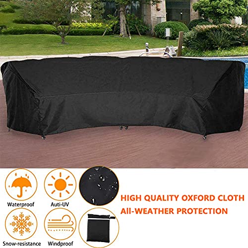 Housse de canapé sectionnel d'extérieur en toile premium verte imperméable et durable - 5