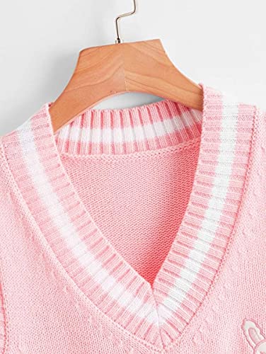 Women V Neck Cute Argyle Preppy Style Knit Vest Sweater for Women Sleeveless Tank Top4