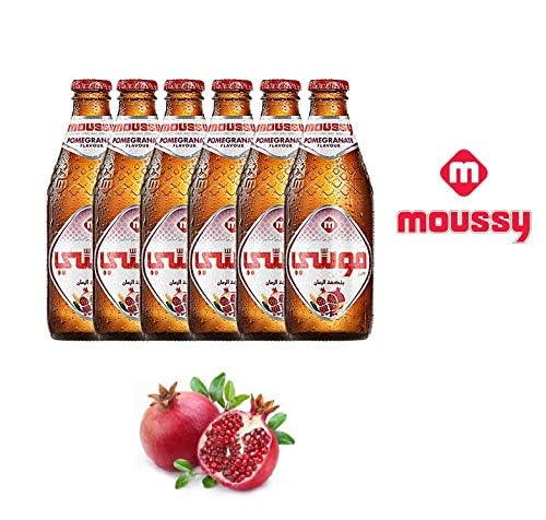 Image of Moussy Non Alcoholic Beer Pomegranate Flavour, 330ml Each (Pack of 24, 24 X 330ml)