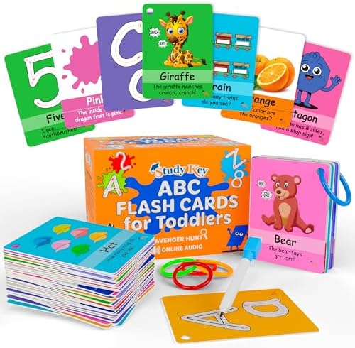 ABC Flash Cards for Toddlers 1-4 - Learning Phonics Alphabet Baby...