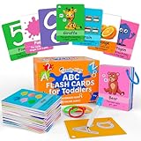 ABC Flash Cards for Toddlers 1-4 - Learning Phonics Alphabet Baby Flashcards - Preschool Sight First Words Numbers Colors Objects for Kindergarten