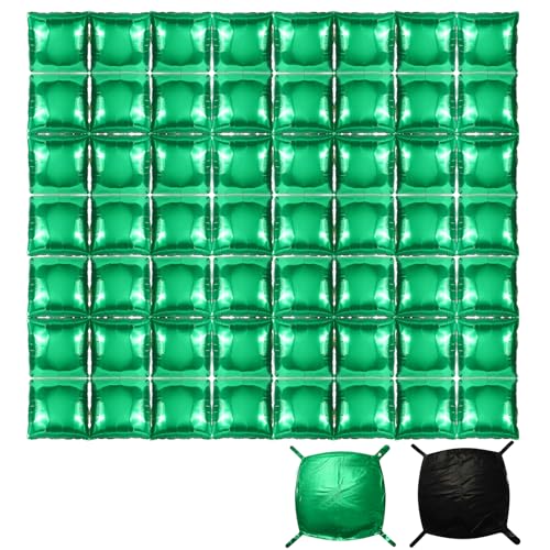 56uds Pared Globos Cuadrados de Aluminio con Temática Píxeles, Fondo Globo Cúbico Verde y Negro de Doble Cara Kit Túnel Arco con Temática Juego para Decoraciones Fiesta Fotomatón Cumpleaños