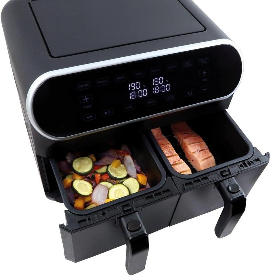 Statesman SKAF08017BK - Friggitrice ad aria digitale a doppia zona, colore: Nero Statesman SKAF08017BK - Friggitrice ad aria digitale a doppia zona, colore: Nero