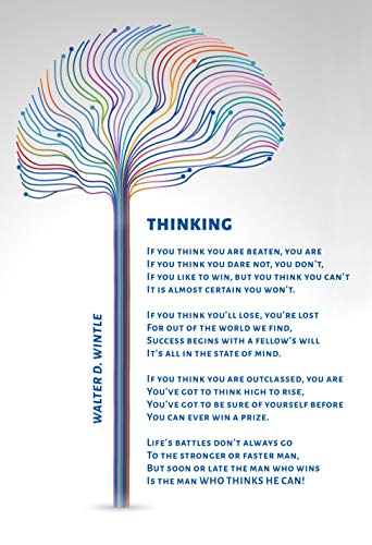 "Thinking" Poem by Walter D. Wintle | Motivational Poster, Print, Photo, Picture or Framed Wall Art Decor - Inspirational Poems Collection - Christmas Gifts (13x19 Unframed Poster)