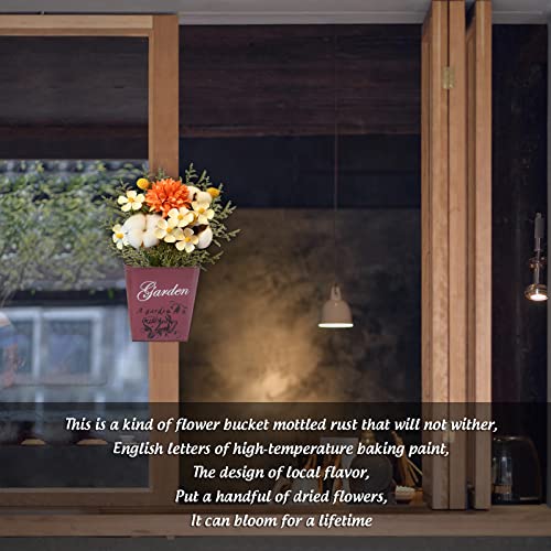 Gdyooshow 3Pcs 7.4" Tall Galvanized Metal Hanging Planter Rustic Wall Flower Bucket Echelon Wall Pot For Garden Balcony Indoor Or Outdoor #TOP2