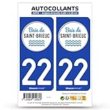 blasonimmat 2 Autocollants Plaque immatriculation 22 Saint-Brieuc - Baie