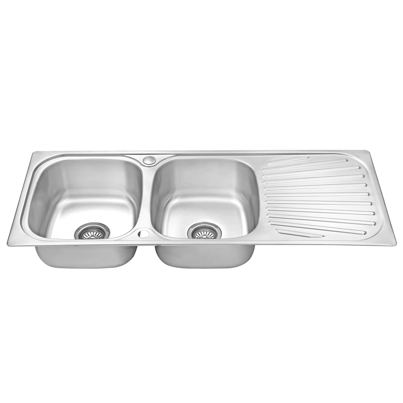 JASSFERRY Fregadero de cocina dos senos, de Acero Inoxidable, escurridor reversible, con colador de residuos