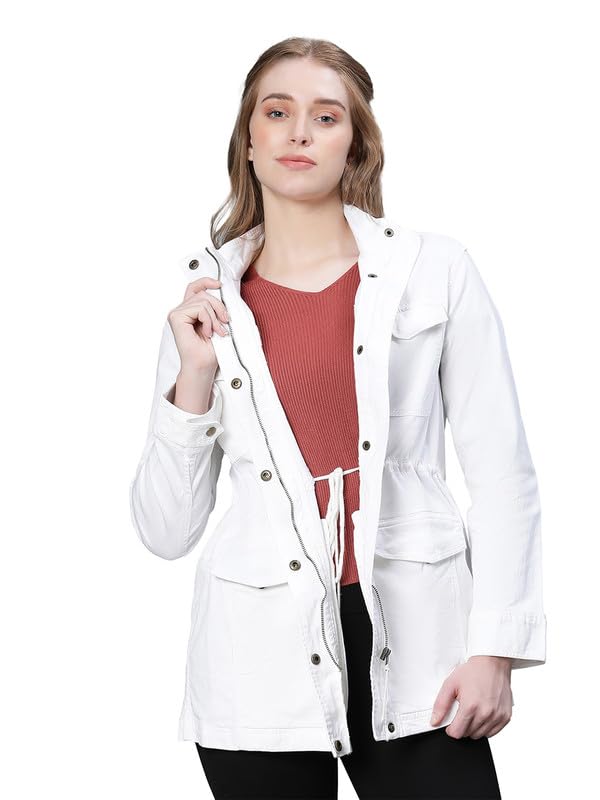 Image of oxolloxo Women Collared Snap Buttoned Long Sleeve Cotton Jacket