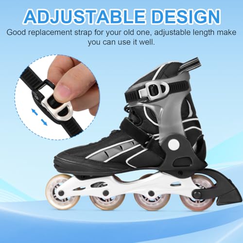Image of balacoo Roller Skate Strap Replacement 2-Pack Adjustable Buckle Straps with Screws for Inline and Ice Skates Durable Skate Shoe Clasp Straps for Men Women Kids