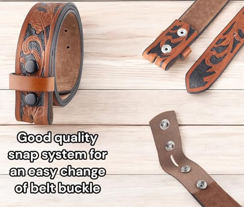 Image of F&L CLASSIC Western Belt without buckle for men - Full Grain Leather Cowboy Belts for jeans - One Piece Leather strap belt