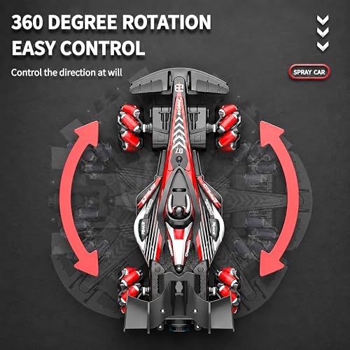 Image of VGRASSP 2.4 GHz Remote Control Phantom Drift Stunt Mist Car Toy for Kids with Flashing Lights and Music - 360 Rotating Rechargeable 4WD RC Formula Smoke Car for Boys and Girls - Color As Per Stock