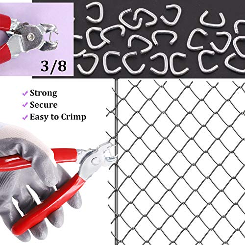 Swpeet 1000Pcs 3/8" Galvanized Hog Rings Assortment Kit, Professional Upholstery Hog Rings Installation Kit For Bungee Shock, Cords, Animal Pet Cages #TOP6