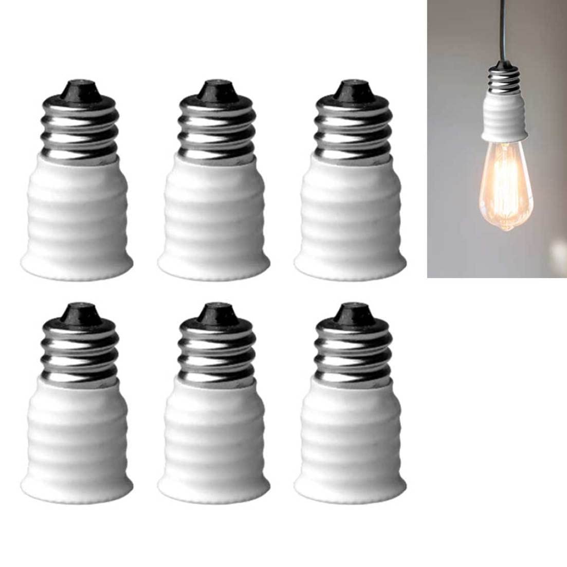 Adaptateur E14 Vers E12 Doré - Pack 4 Convertisseurs Ampoule Lampe Européenne à Chandelier