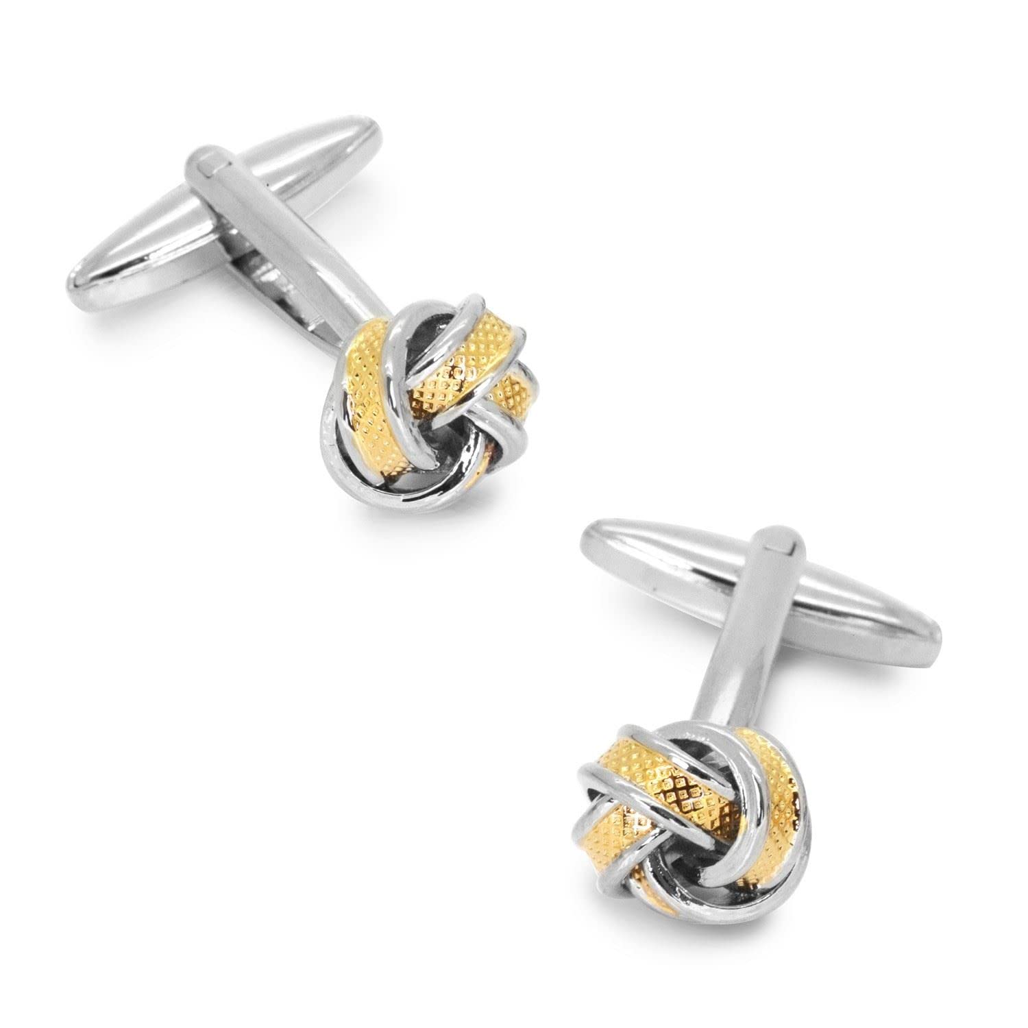 Charles William Men's Silver Gold Gold Silver Knot Cufflinks Two Tone Elegant Look Premium Quality
