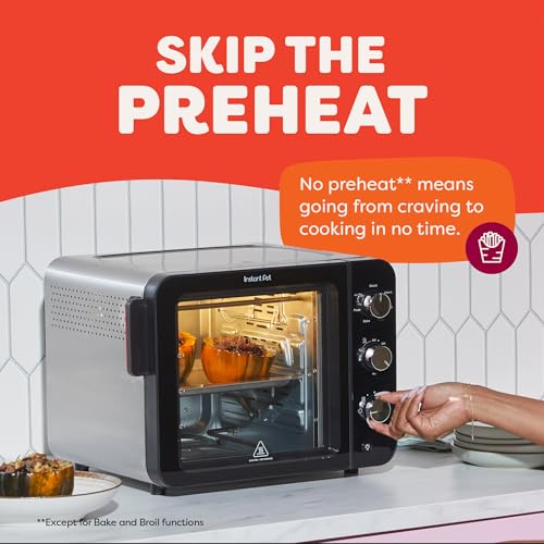 Instant Pot 4-Slice InstantHeat 7-in-1 Air Fryer Toaster Oven, Air Fry, Bake, Toast, Roast, Broil, Warm, and Make Pizza