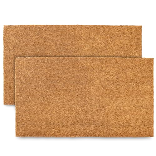 MAINEVENT Plain Coir Doormat Bulk 30x17 Inch, 2 Pack Door Mat Coir Outdoor w/Non-Slip...