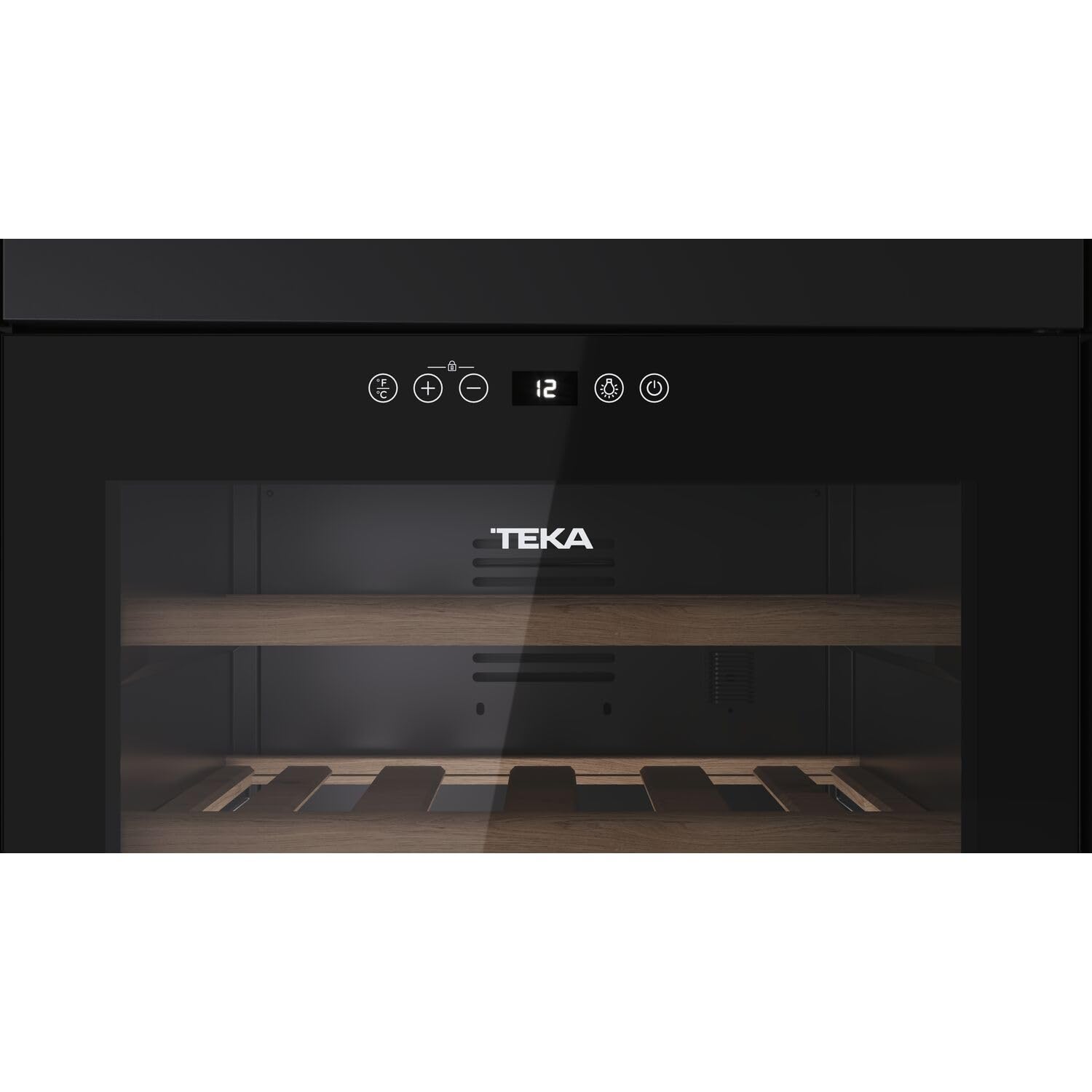 Teka Vinoteca de Libre Instalación 51 Botellas, Iluminación LED, Control Electrónico de Temperatura, Capacidad Total 159 Litros, Patas Regulables, Modelo RVF 10051 GBK