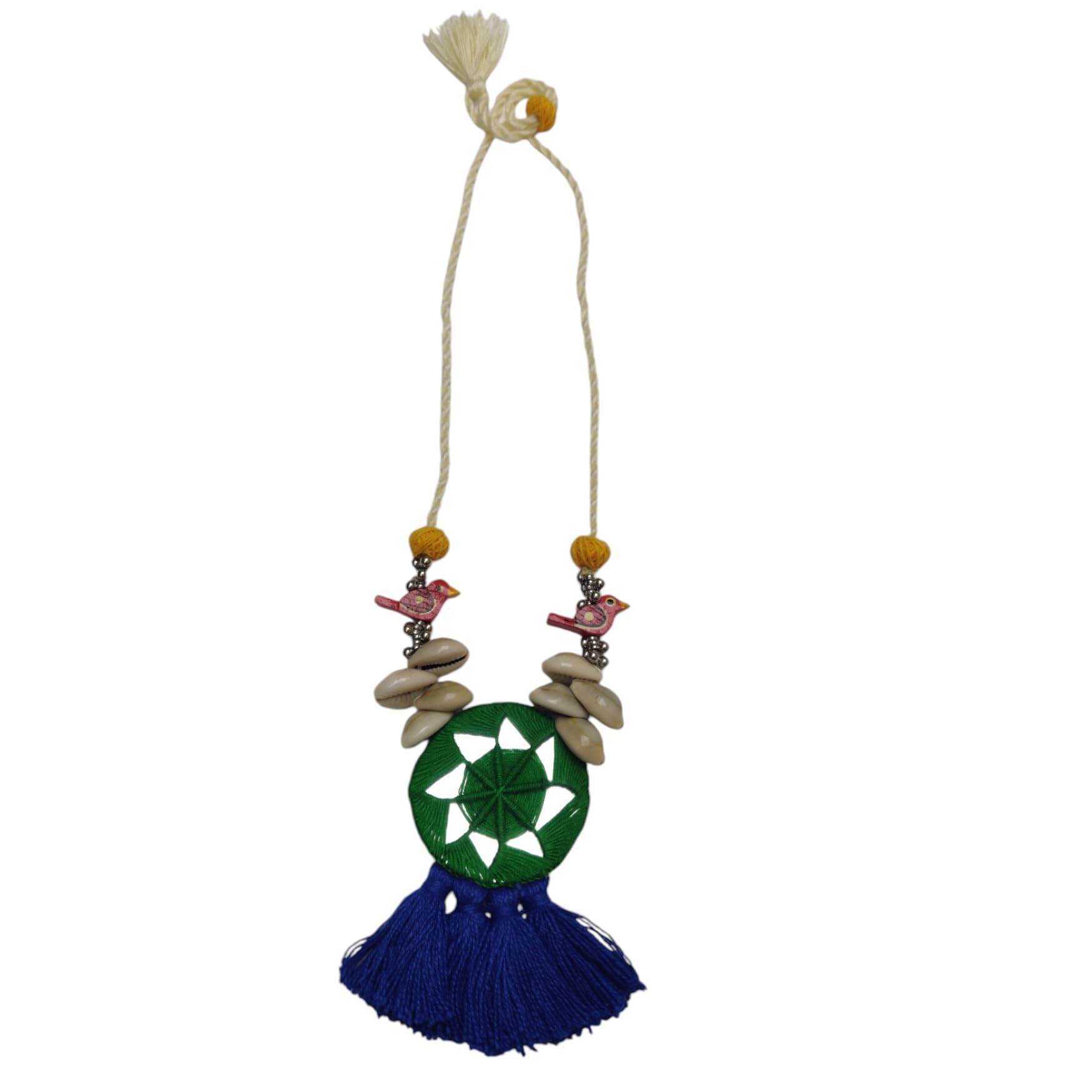 Prapti Handicrafts Handmade Oxidised Mirrorwork Necklace Set for Women and Girls, Traditional Navratri Jewellery (green mirror necklace) (B0DGG6DY35) Amazon Price History, Amazon Price Tracker