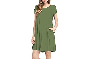 Women's Swing Loose T-shirt Fit Comfy Casual Flowy Cute Swing Tunic Dress