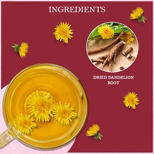 Image of Tealeaf & Co. Dandelion Root Tea with Dried Dandelion Root Extract - Pure Herbal Tea Bags Blended with Fresh Herbs - Flavored Herbal Blend - Low Caffeine - Gluten Free - 50 Teabags
