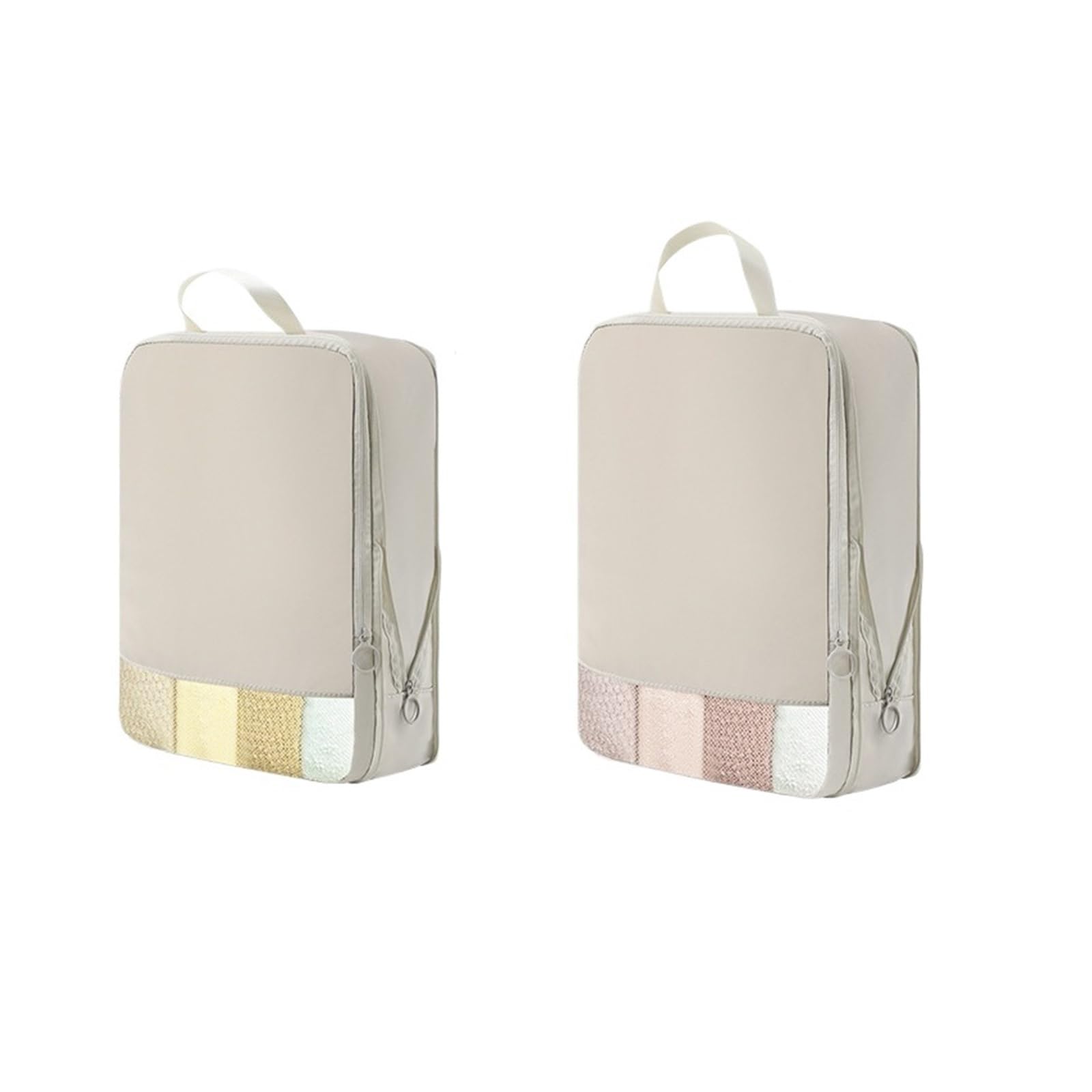 Luggage Organiser Set 2pcs Set Soft Travel Organizer Storage Bag Suitcase Packing Cubes Portable Luggage Clothes Underware Tidy Pouch Compressible(Beige)