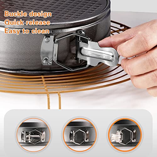 Pidudu 3 Pieces/Set Non-Stick Springform Leakproof Cake Pans Cake Tin, Cake Mold And Baking Bakeware Set With Removable Bottom #TOP3