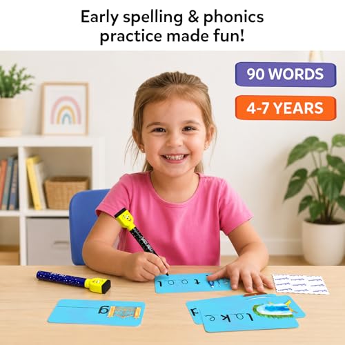 Image of Skillmatics Spell Smarter - Phonics & Spelling Write and Wipe Flashcards, Learn to Read with CVC Words, Blends & Digraphs, Preschool Kindergarten Homeschool Activity, Gift for Kids Ages 4, 5, 6, 7